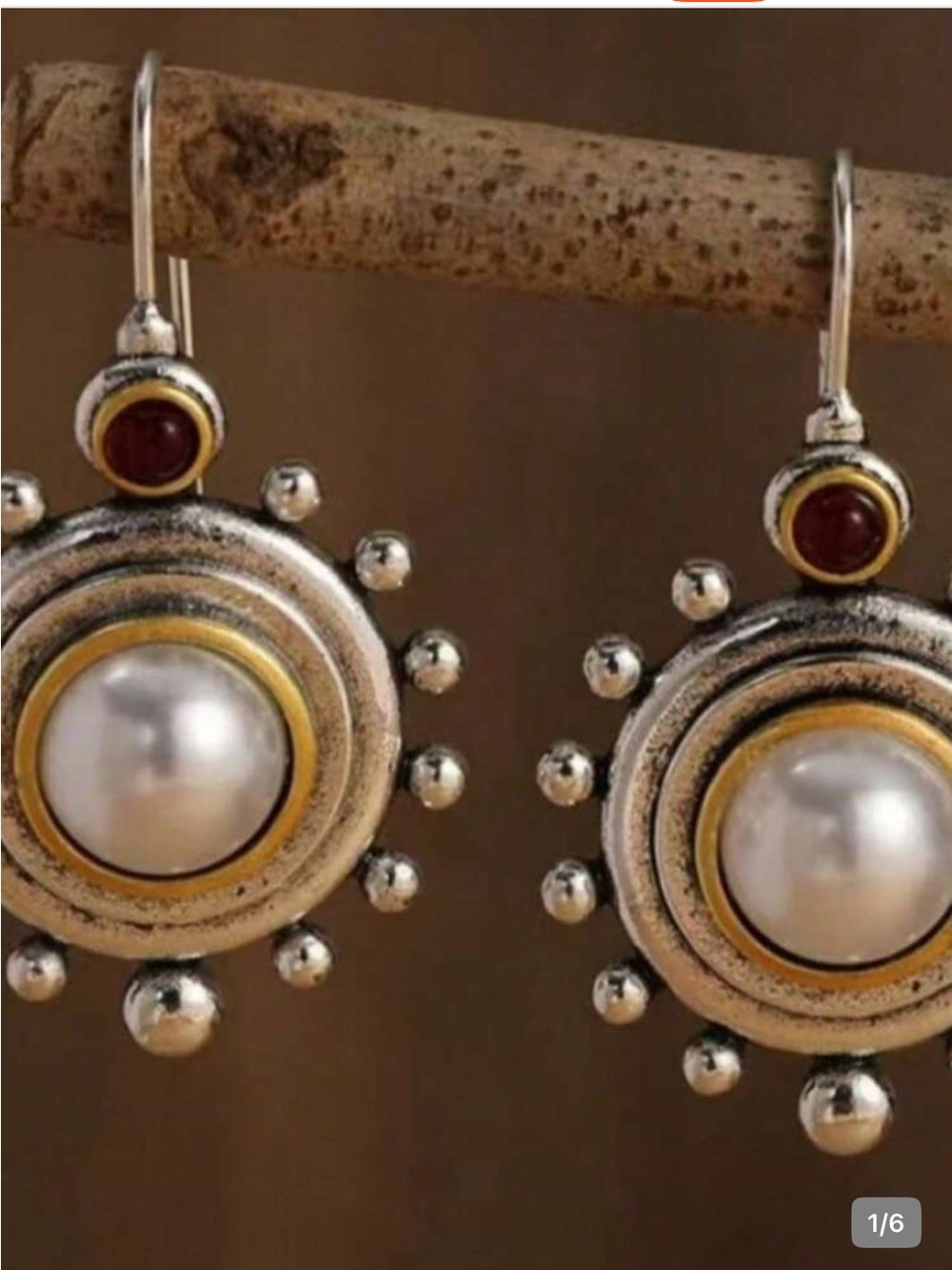 Silver and Gold Pearl Drop Earrings - Women Jewelry